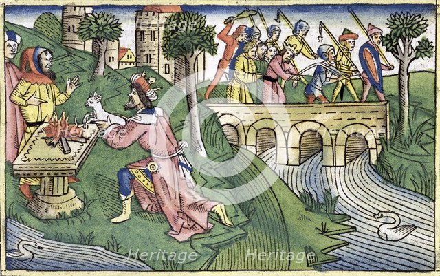 2 Kings 16:9-16: the people of Damascus are taken captive. Artist: Unknown