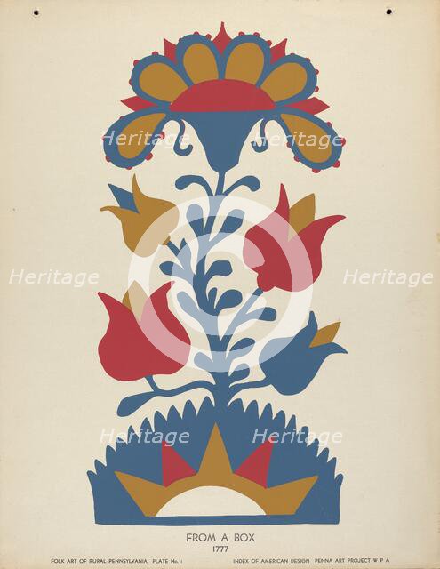 Plate 1: From Portfolio "Folk Art of Rural Pennsylvania", c. 1939. Creator: Unknown.