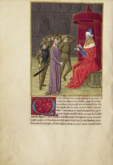 Christ before Herod; La Passion de nostre seigneur ihesus christ, about 1480-1490. Creators: Master of Guillaume Lambert, Workshop of Master of Guillaume Lambert.