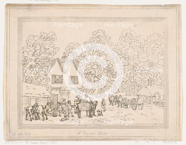 A Rural Halt, 1787., 1787. Creator: Thomas Rowlandson.