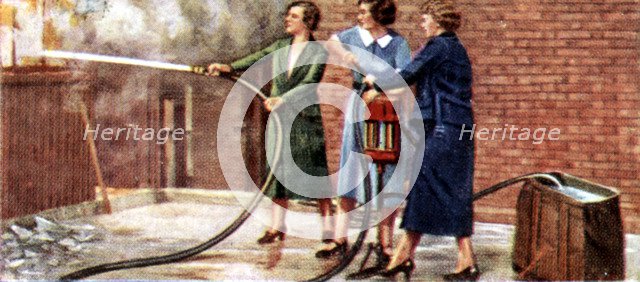 Air Raid Precautions, cigarette card, British, 1938. Artist: Unknown