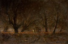 Night Landscape with Ox-Yoke, 1895-1900. Creator: Ladislav Mednyanszky.