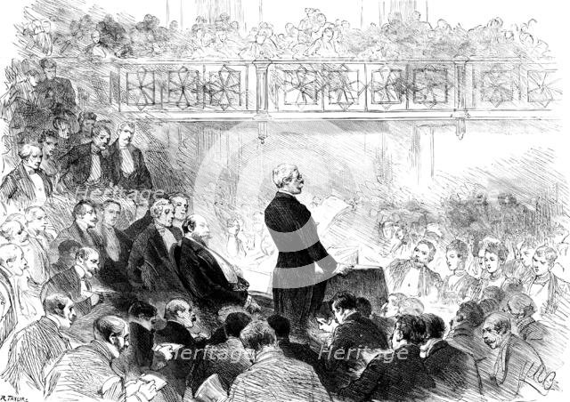 Meeting at St. James’s Hall, to welcome Mr. Stanley, the Prince of Wales in the Chair, 1890. Creator: R. Taylor.