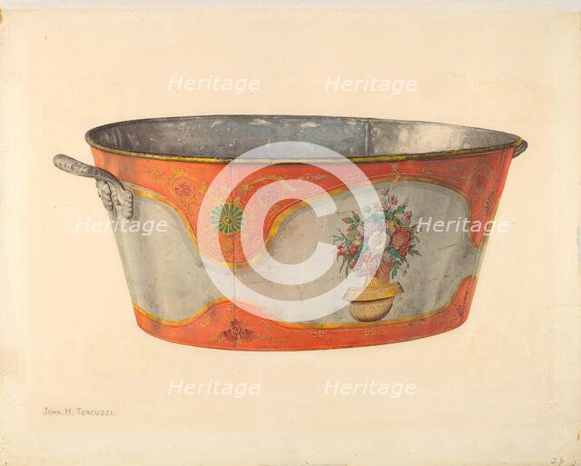 Painted Basin, 1935/1942. Creator: John H. Tercuzzi.