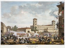 Revolt at Pavia, Italy 7 Prairial, Year 4 (May 1796).  Artist: Jacques Joseph Coiny