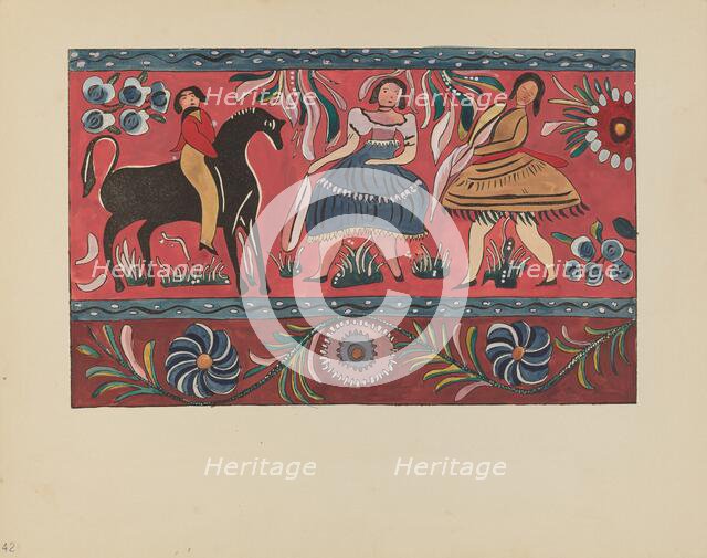 Plate 42: Painted Chest Design: From Portfolio "Spanish Colonial Designs of New Mexico", 1935/1942. Creator: Unknown.