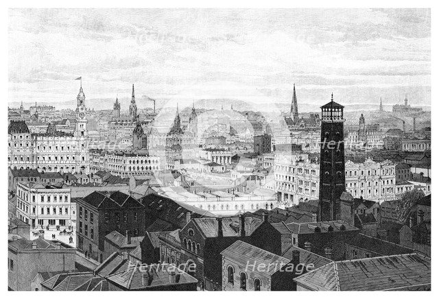 View from the dome of the Law Courts, Melbourne, Victoria, Australia, 1886. Artist: Unknown