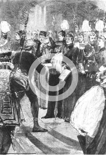 'Princess Alexandra at the Opening of the Royal College of Music, May 2, 1894', (1901).  Creator: Unknown.