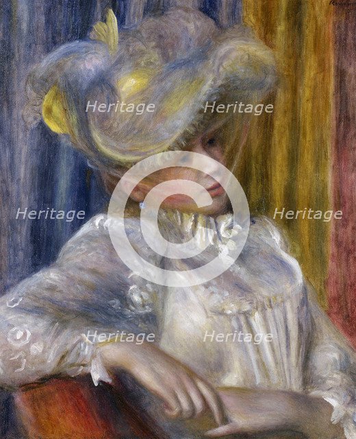 Woman with a Hat (Femme au chapeau), 1891. Artist: Renoir, Pierre Auguste (1841-1919)