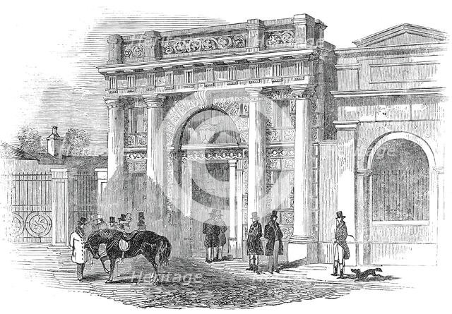 New Betting Room, Newmarket, 1845. Creator: Unknown.