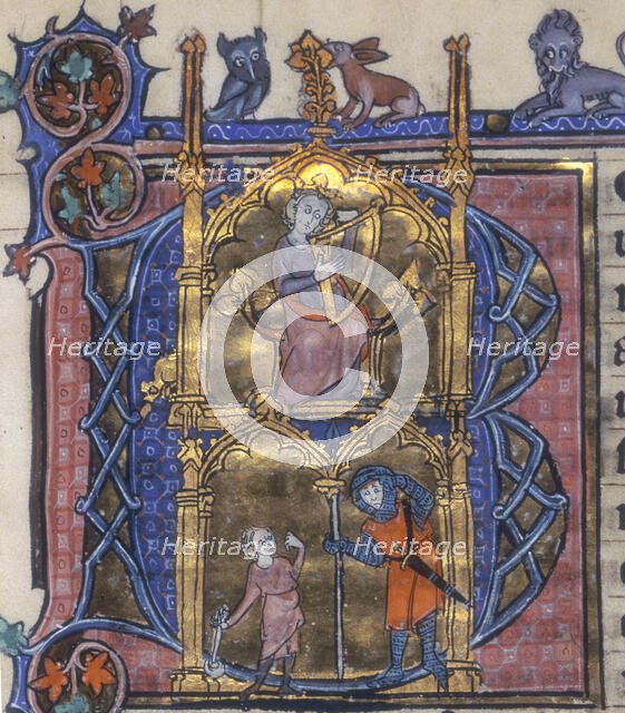 Initial B. Psalter and Horae, c1295-c1310. Creator: Unknown.