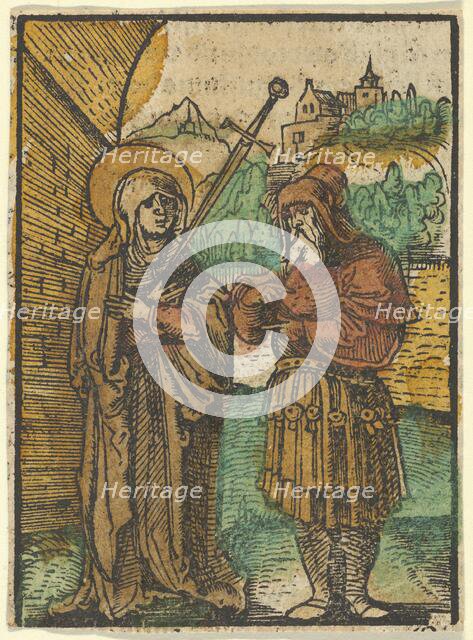 The Virgin as Mater Dolorosa and Simeon, from Das Plenarium, 1517. Creator: Hans Schäufelein the Elder.