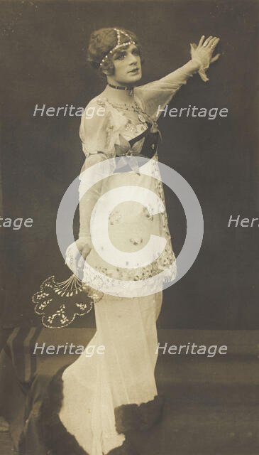 A French prisoner of war acting in an internment camp in Dülmen, performing in drag...(1915-1918?). Creator: Unknown.
