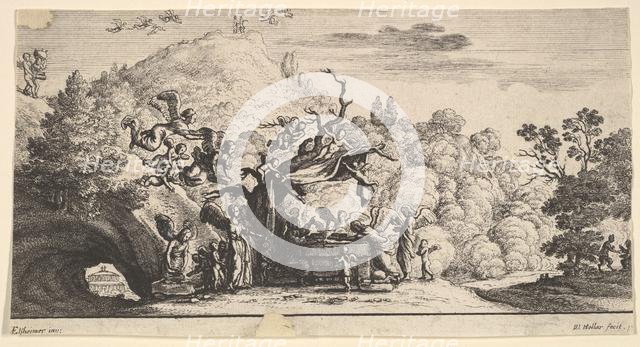 Jesus served by angels, 1652. Creator: Wenceslaus Hollar.