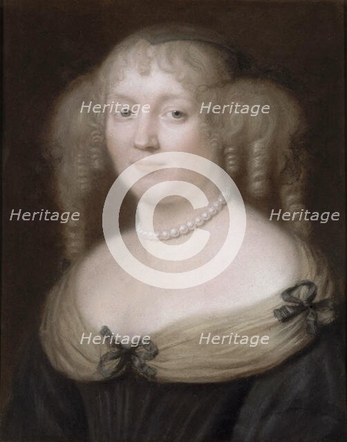 Portrait of Marie de Rabutin-Chantal, Marquise de Sévigné (1626-1696) , ca 1665. Creator: Nanteuil, Robert (1623-1678).