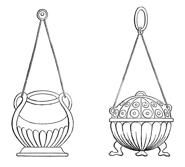 Hanging lamps, 9th century, (1870). Artist: Unknown