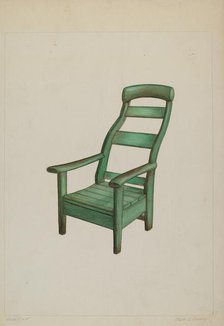 Wooden Chair, c. 1938. Creator: Clyde L. Cheney.