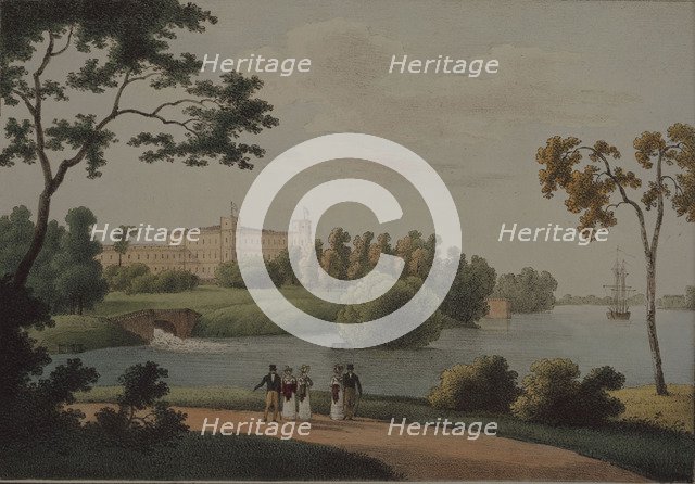 View of the Main Gatchina palace, 1821. Artist: Martynov, Andrei Yefimovich (1768-1826)