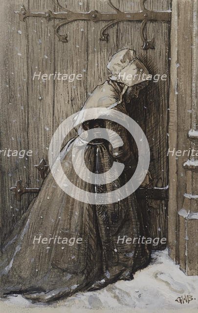 Woman at Church Door, c1860. Creator: George Henry Boughton.
