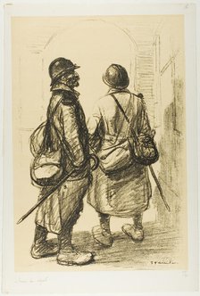 The Hour of Departure, plate twenty-six from Actualités, published March 1916. Creator: Theophile Alexandre Steinlen.