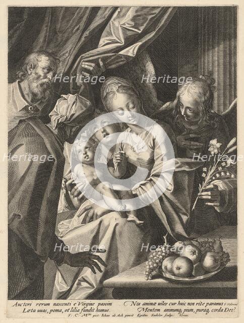 The Holy Family with Saint Anne and Two Angels, c. 1593. Creator: Aegidius Sadeler II.
