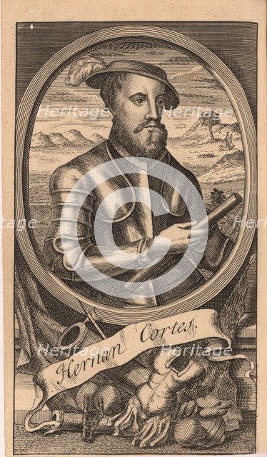 Portrait of Hernán Cortés (1485-1547), 1741. Creator: Anonymous.
