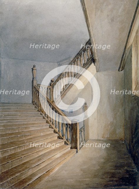 View of a staircase in Winchester House, Winchester Place, London, c1830.                            Artist: Anon