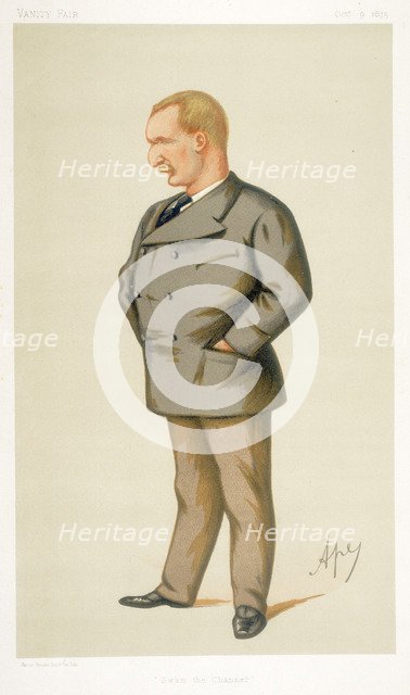 Captain Matthew Webb, first man to swim the English Channel, 1875. Artist: Carlo Pellegrini