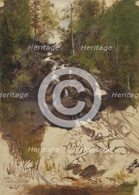 Korkeakoski; unfinished, 1870. Creator: Oscar Kleineh.