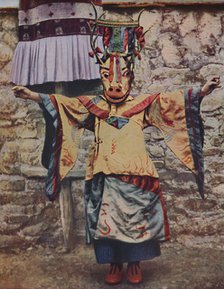 'Tibetan lama attired for the devil dance', c1935. Artist: Unknown.