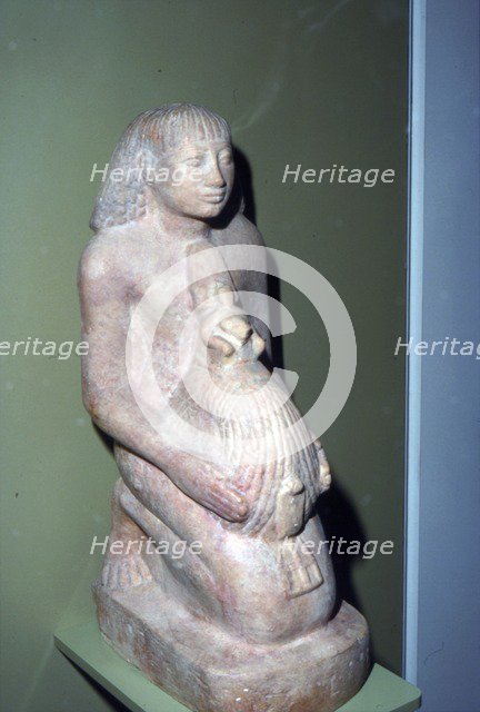 Egyptian Surveyor with coiled rope for measuring, 1400 BC. Artist: Unknown.