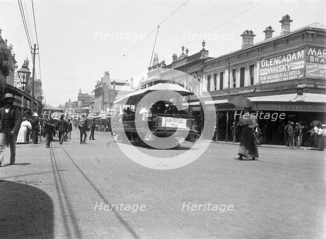 Brisbane City - corner Queen Street and Albert Street, 1906. Creator: Robert Augustus Henry L'Estrange.