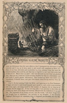 'Crusoe Making Baskets', c1870. Artist: Unknown.