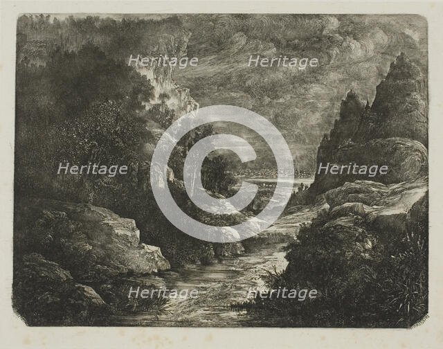The Stream in the Gorge, 1871. Creator: Rodolphe Bresdin.