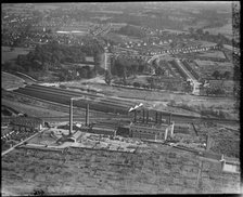 Cardiff Road Power Station and the L&NWR Carriage Shed, Watford, London, c1930s. Creator: Arthur William Hobart.