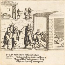Elisha Raises the Son of the Shunammite, 1547. Creator: Augustin Hirschvogel.