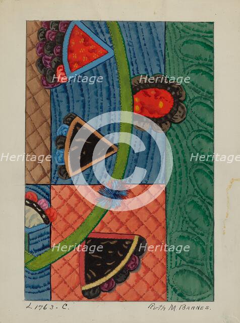 Coverlet (Applique Quilt), c. 1936. Creator: Ruth M Barnes.