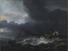 Gale off Rocky Coast, 1643-1669. Creator: Jan Theunisz. Blanckerhoff.