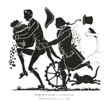 Metternich runs away with Sedlnicky. According to the cartoon from the year 1848, (1898).  Creator: Unknown.