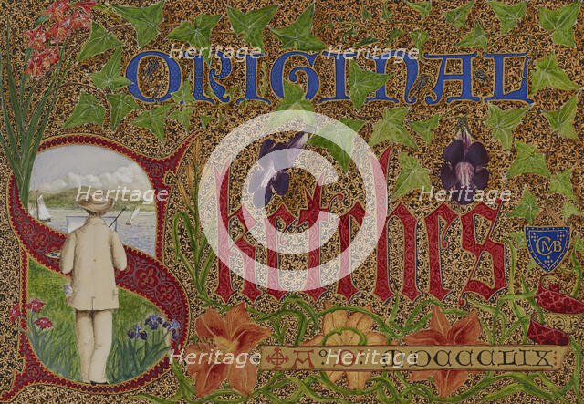 Illuminated Frontispiece with an Artist Painting a River Scene for William T. Walters' Draw..., 1859 Creator: CMB.