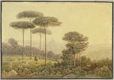 View of Florence from a tree-covered hilltop, 19th century. Creator: Unknown.
