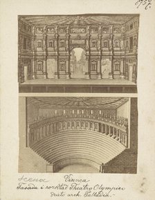 Design of the Olympic Theatre (Teatro Olimpico) by Andrea Palladio, Vicenza, 1870-1880.  Creator: Unknown.