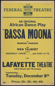 Bassa Moona, New York, 1936. Creator: Unknown.
