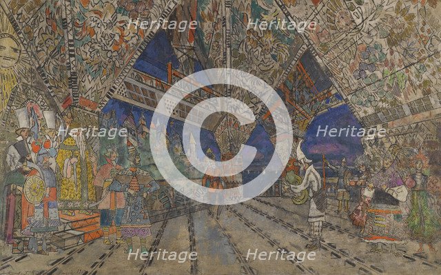 Stage design for the opera The Golden Cockerel by N. Rimsky-Korsakov. Artist: Korovin, Konstantin Alexeyevich (1861-1939)