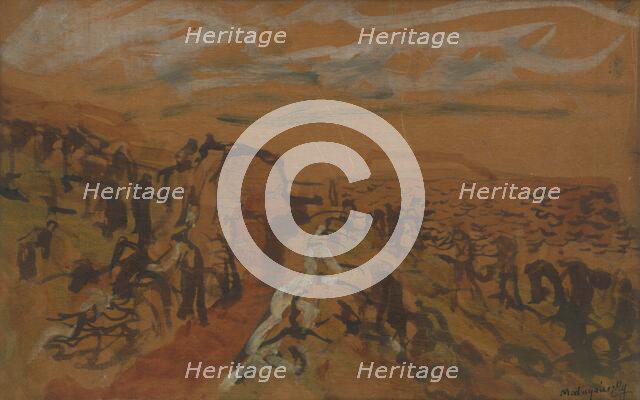 Construction of a trench, 1914-1918. Creator: Ladislav Mednyanszky.