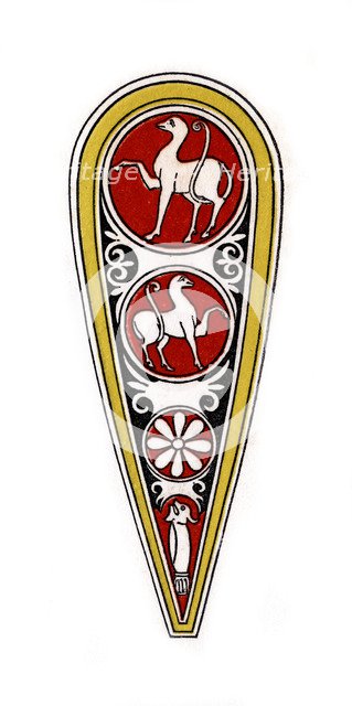 Shield, 12th century, (1843).Artist: Henry Shaw