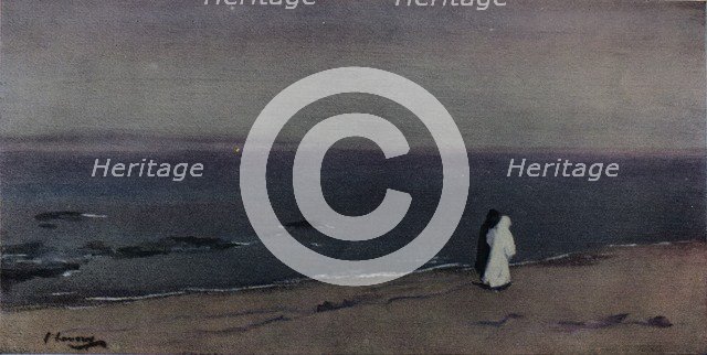 'The Seashore, Moonlight', c1908. Artist: Sir John Lavery.