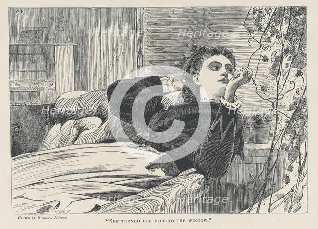 She Turned her Face to the Window (The Galaxy, An Illustrated Magazine of Entertaining..., May 1868. Creator: Edward Sears.