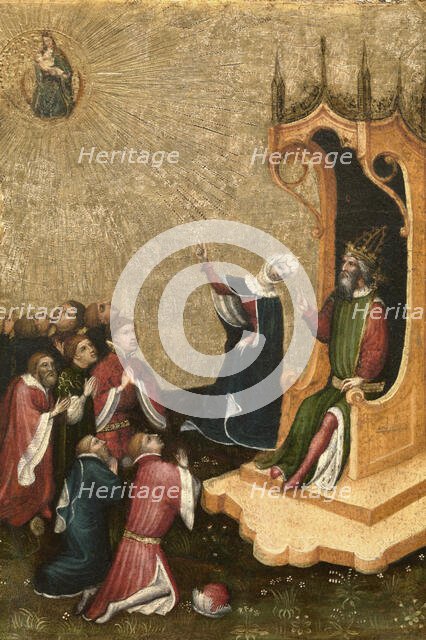 Augustus and the Tiburtine Sibyl, 14th century. Creator: Anon.