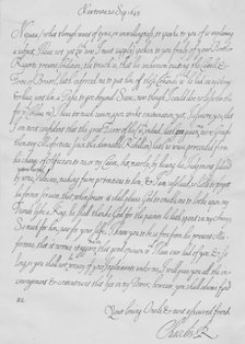  A letter from Charles I to his nephew Prince Maurice of the Palatinate dated September 1645. Artist: King Charles I.
